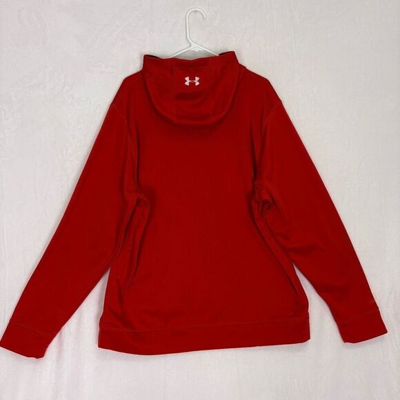 New Under Armour Hockey Red Fleece Lined Hooded Pullover Sweatshirt Men's XL - Picture 8 of 12